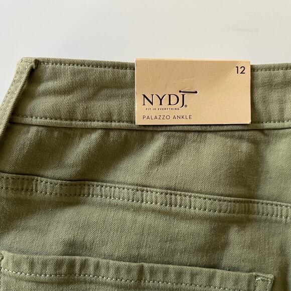 NYDJ Mia Palazzo Ankle Jeans High Waist Flare in Juniper Green Size 12 $109 NWT - Picture 11 of 12